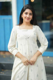 Diaa Handloom Co-ord Set in White