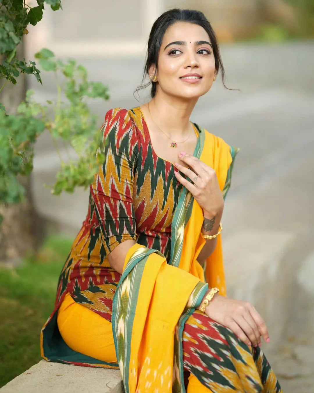 Pure Ikkat Cotton Salwar Suit Fully Stitched