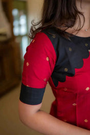 RAWSILK KURTA PANT WITH KALAMKARI DUPATTA