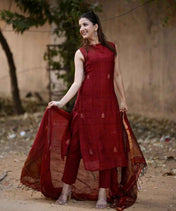 Handwoven Linen Jamdani Suit Set