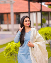 Ice Blue Tissue Suit Set