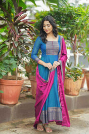 Pure Cotton Anarkali With Dupatta